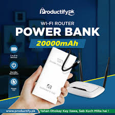 12V WiFi Power Bank 20000mAh – Fast Backup Charger
